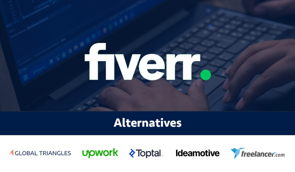 An image showing the Fiverr logo over a laptop keyboard