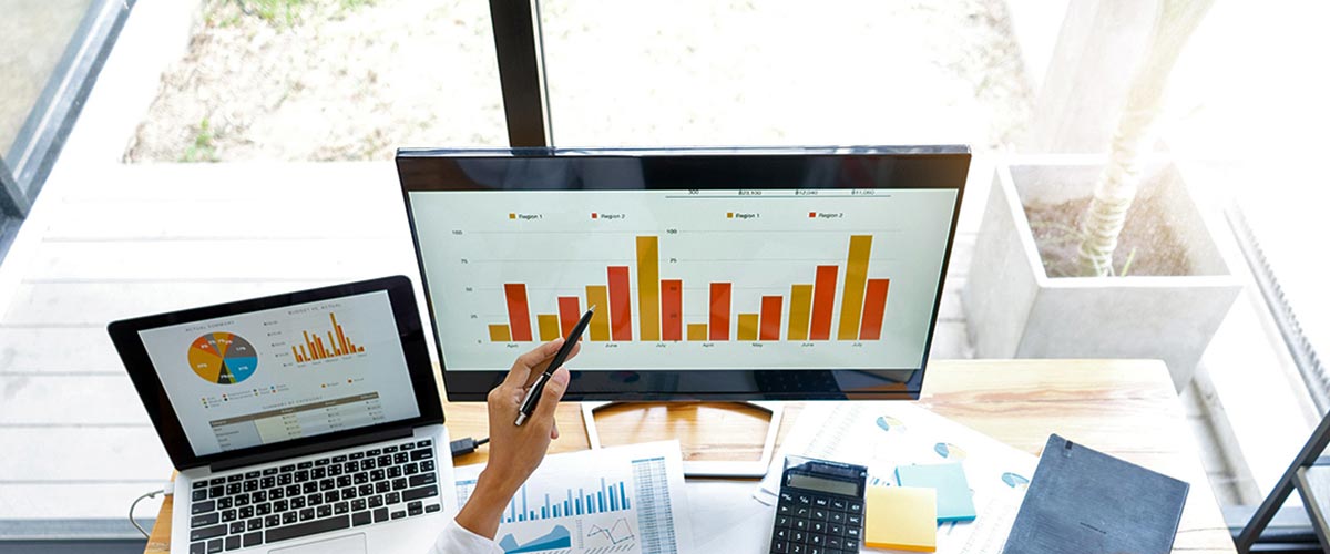 Why IT Staff Nearshoring is right for you - graphs on a computer screen