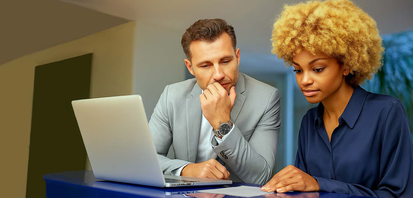 Two people discussing nearshoring and staff augmentation as two powerful strategies
